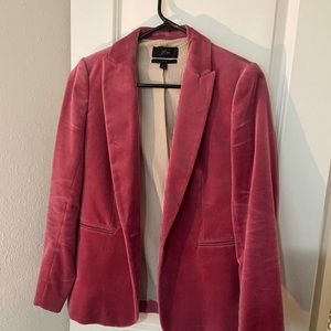 Pink velvet blazer from J Crew